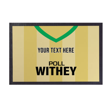 Norwich 1985 Home Shirt - Personalised Retro Door Mat - 60cm x 40cm