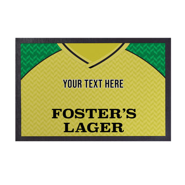 Norwich 1986 Home Shirt - Personalised Retro Door Mat - 60cm x 40cm