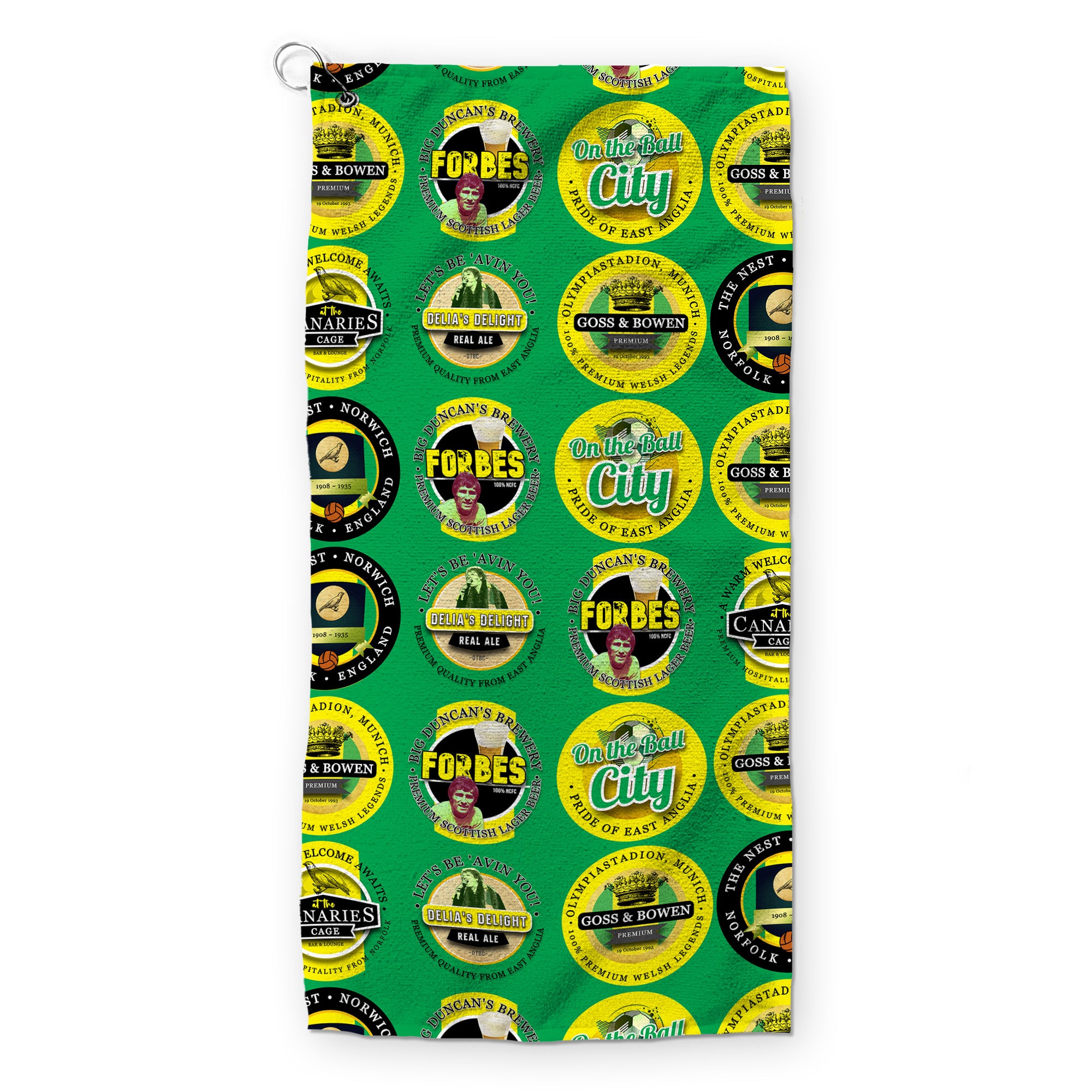 Norwich - Football Legends - Retro Lightweight, Microfibre Golf Towel