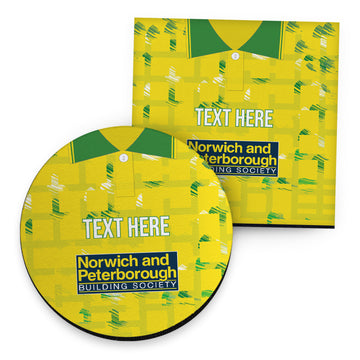 Norwich 1994 Home Shirt - Personalised Drink Coaster - Square Or Circle