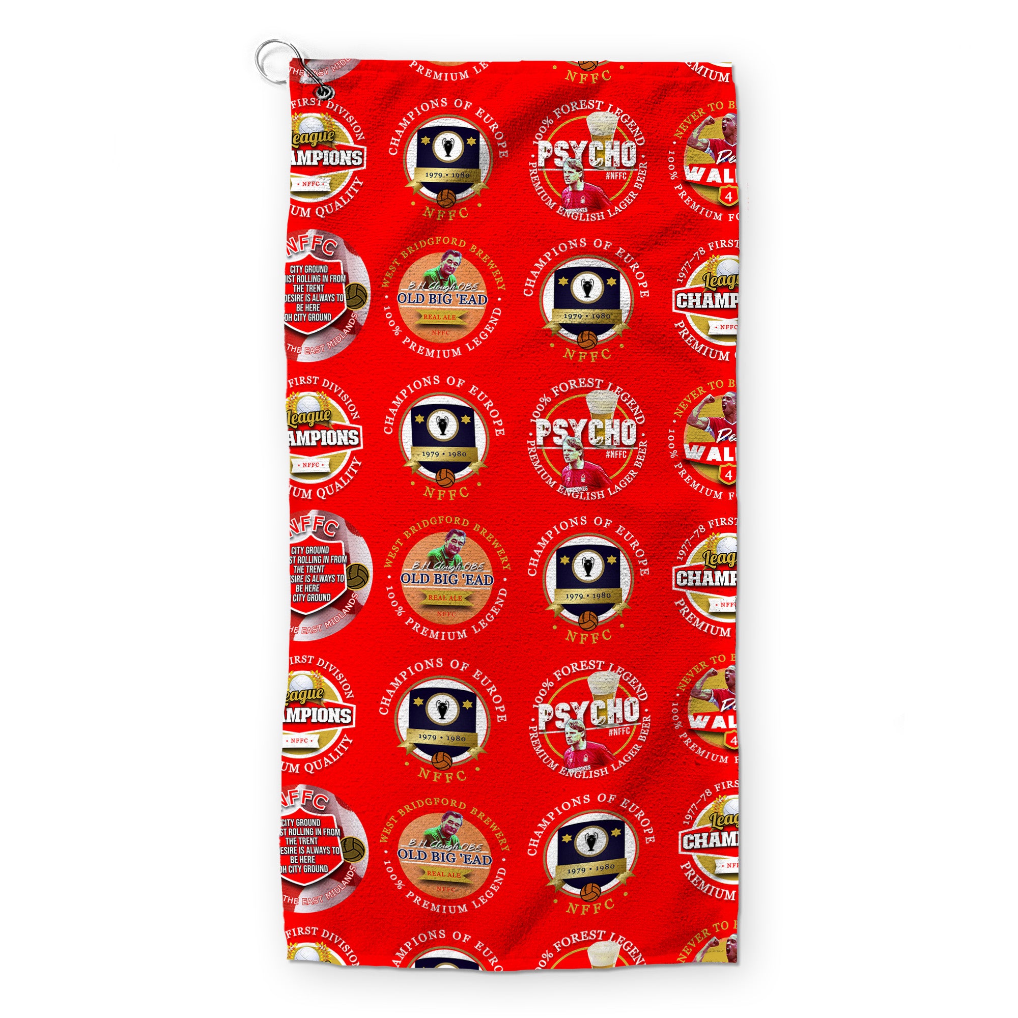 Nottingham - Football Legends - Retro Lightweight, Microfibre Golf Towel