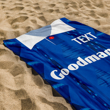 Portsmouth 1993 Home Shirt - Personalised Lightweight, Microfibre Retro Beach Towel - 150cm x 75cm