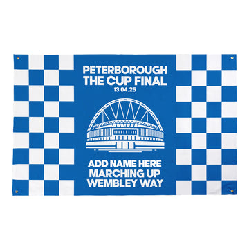 Peterborough Cup Final - Personalised Banner - Chequered - Two Sizes