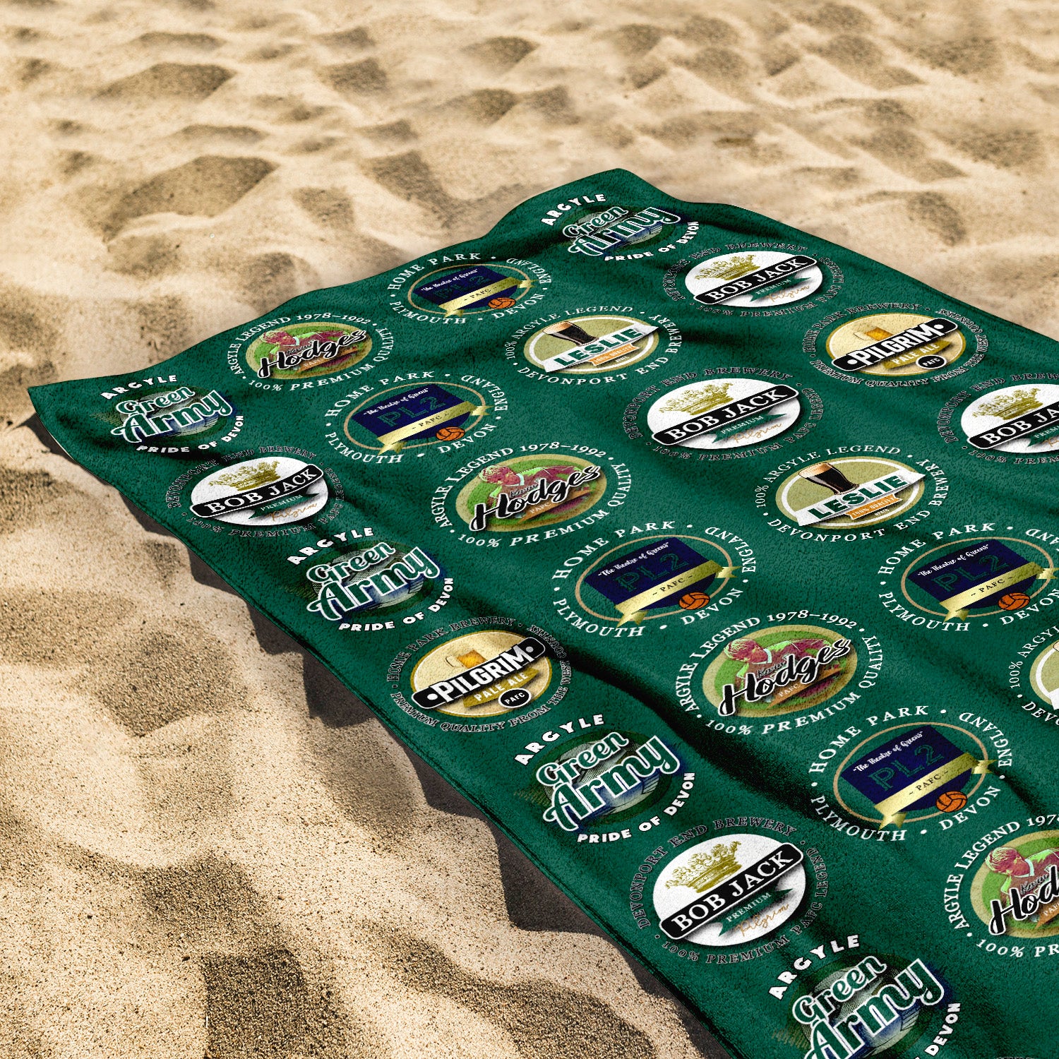 Plymouth - Football Legends - Microfibre Beach Towel - 150cm x 75cm