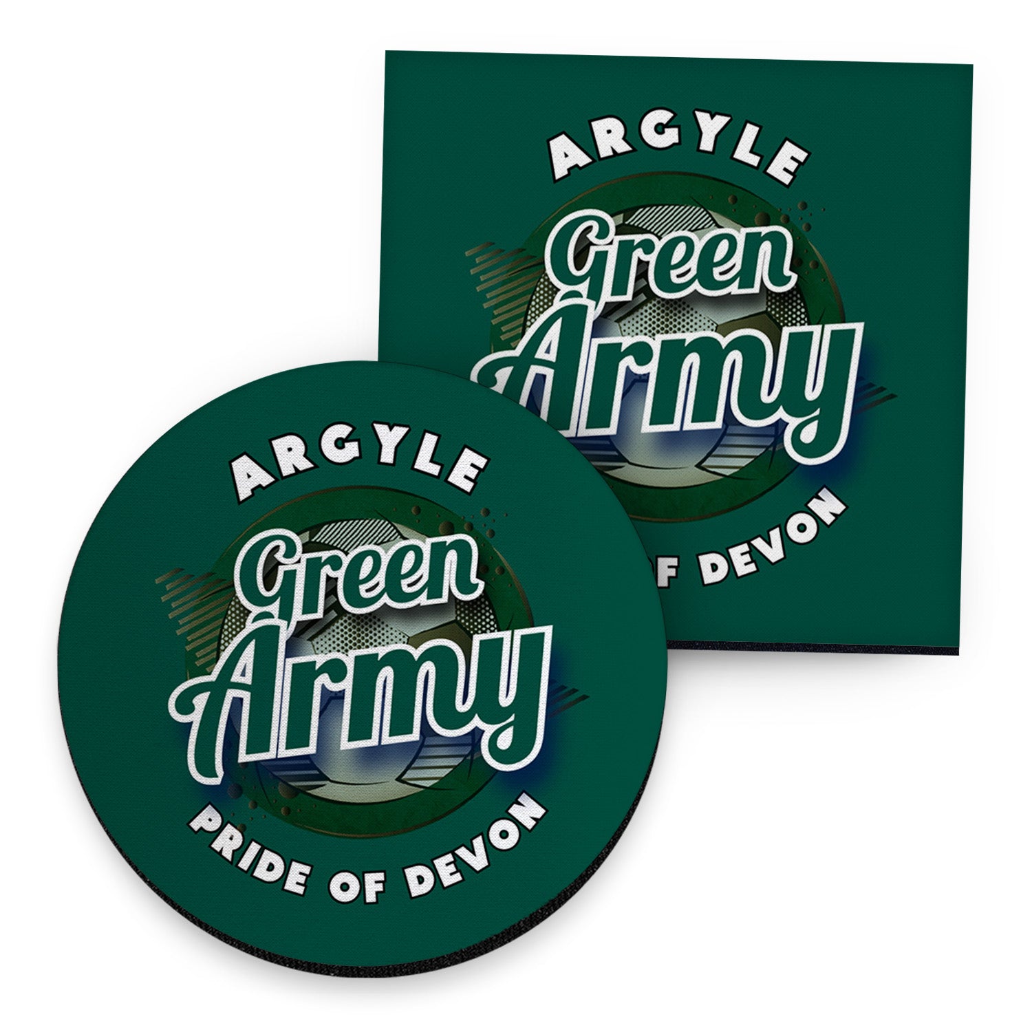 Plymouth Green Army - Football Coaster - Square Or Circle