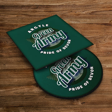 Plymouth Green Army - Football Coaster - Square Or Circle