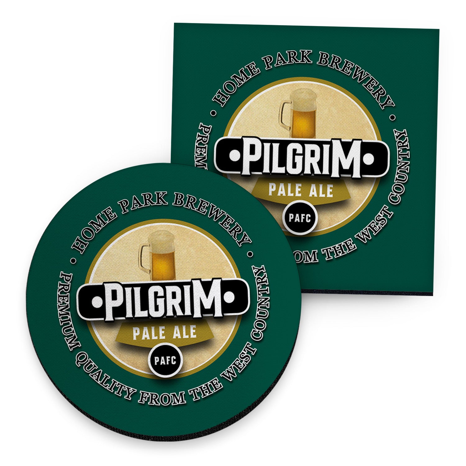 Plymouth Pilgrim - Football Coaster - Square Or Circle