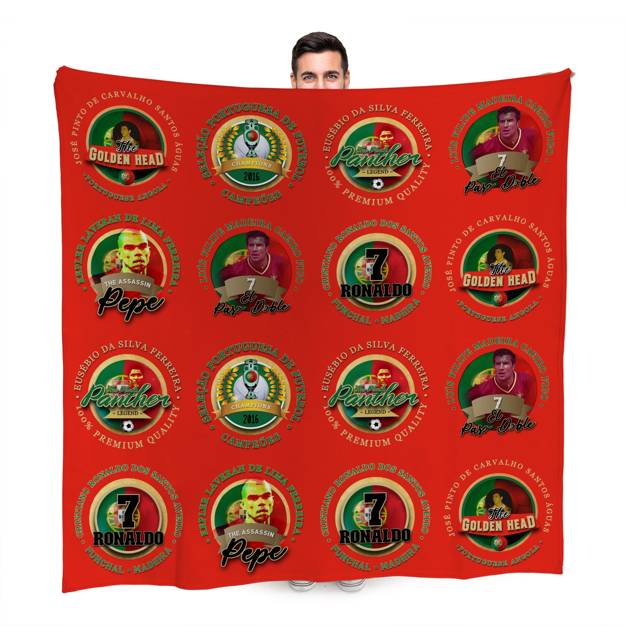 Portugal - Football Legends - Fleece Blanket 150cm X 150cm