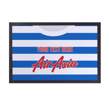 The Hoops 2015 Home Shirt - Personalised Retro Door Mat - 60cm x 40cm