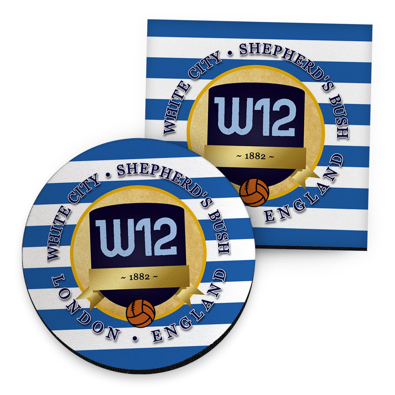 The Hoops W12 - Football Coaster - Square Or Circle