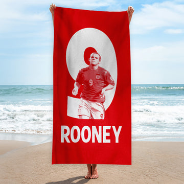 England - Rooney 9 - Beach Towel - 150cm x 75cm