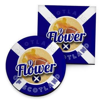 Scotland Rugby Union Flower - Coaster - Circle or Square