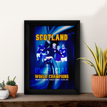 Football Art - Scotland 1967 World Champions - A4 Metal Sign Plaque - Frame Options Available