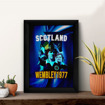 Football Art - Scotland 1977 Wembley - A4 Metal Sign Plaque - Frame Options Available