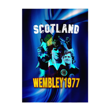 Football Art - Scotland 1977 Wembley - A4 Metal Sign Plaque - Frame Options Available