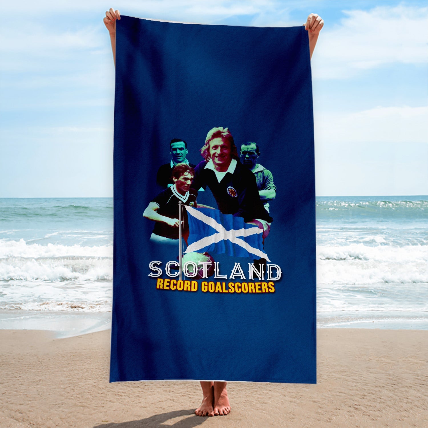 Scotland Goal scoring Legends Beach Towel - 150cm x 75cm