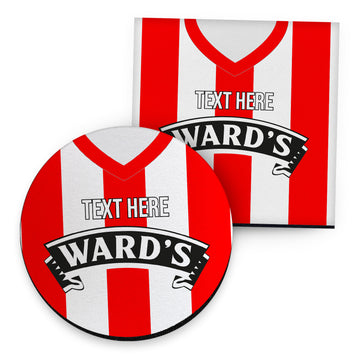 Sheffield 1990 Home Shirt - Personalised Drink Coaster - Square Or Circle