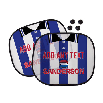 Wednesday 1997 Home Shirt - Personalised Retro Football Car Sun Shade - Set of 2