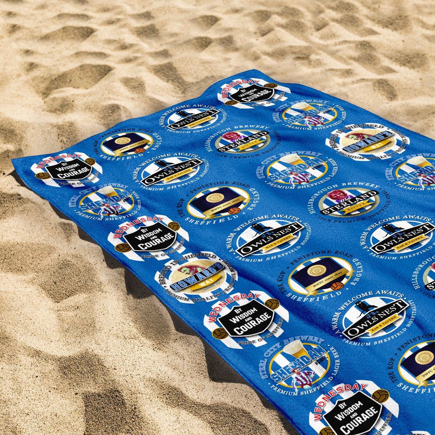 Wednesday - Football Legends - Personalised Lightweight, Microfibre Retro Beach Towel - 150cm x 75cm