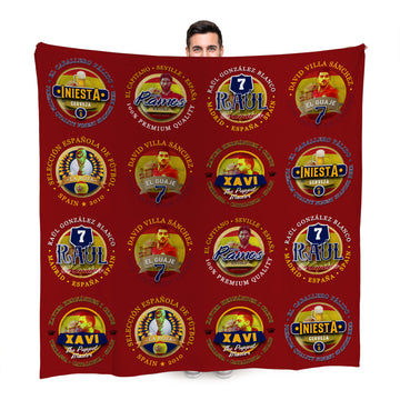 Spain - Football Legends - Fleece Blanket 150cm X 150cm