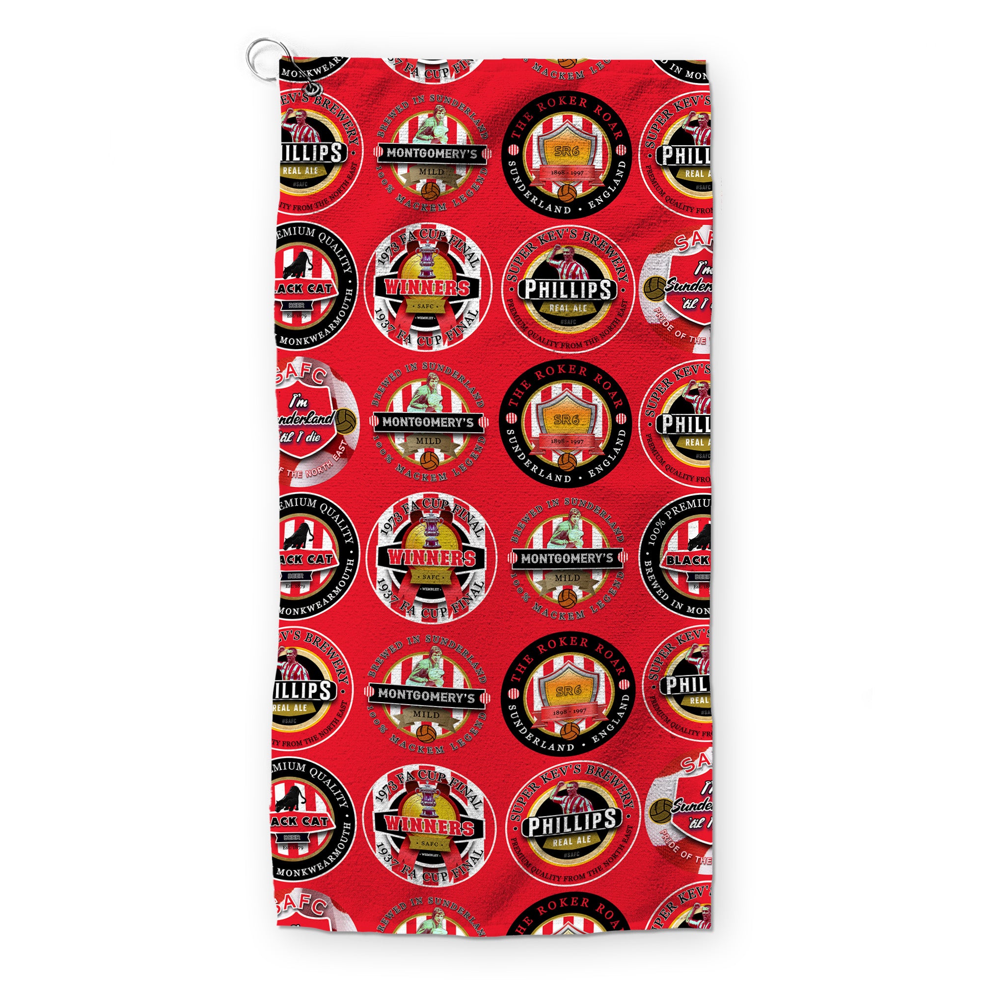 Sunderland - Football Legends - Retro Lightweight, Microfibre Golf Towel