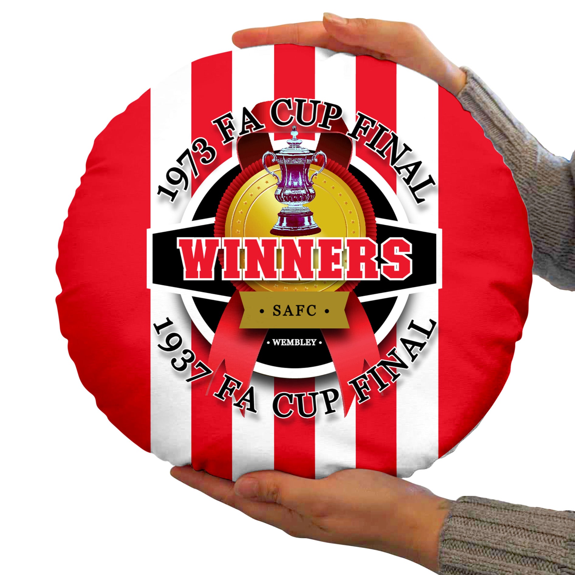 Sunderland FA Cup - Football Legends - Circle Cushion 14"