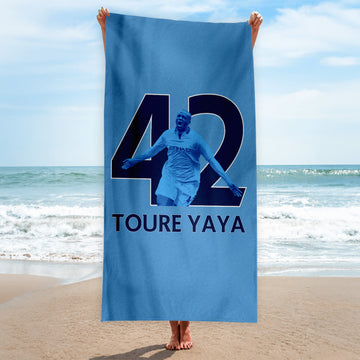 Manchester Blue - Toure 42 - Beach Towel - 150cm x 75cm