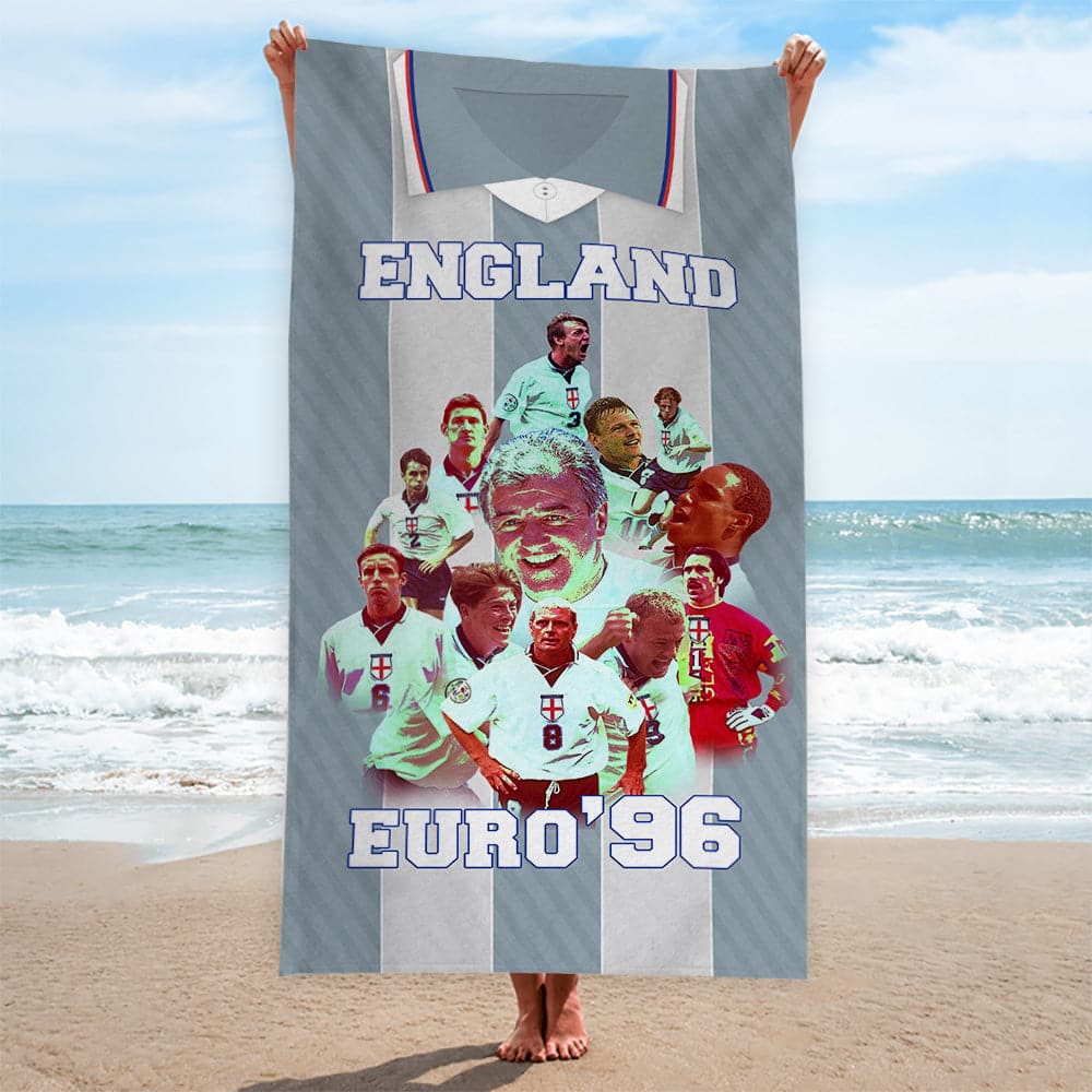 Football Art England Euro 1996 Beach Towel - 150cm x 75cm