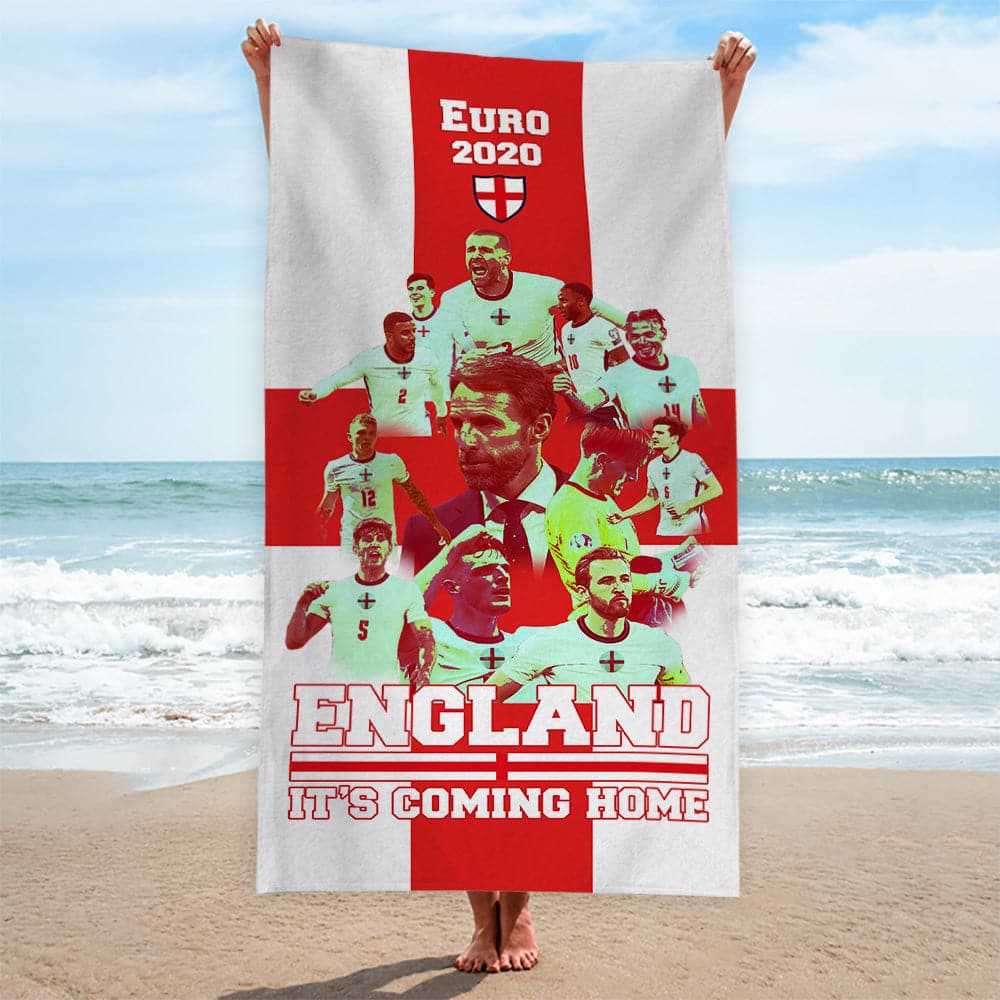 Football Art England Euro 2020 Beach Towel - 150cm x 75cm