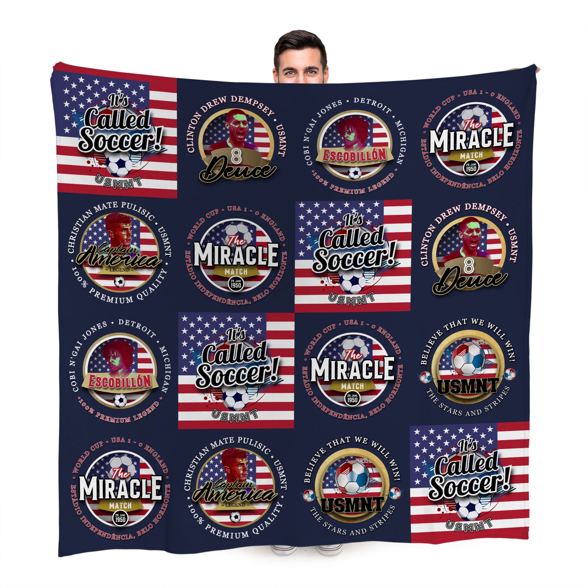 USA - Football Legends - Fleece Blanket 150cm X 150cm