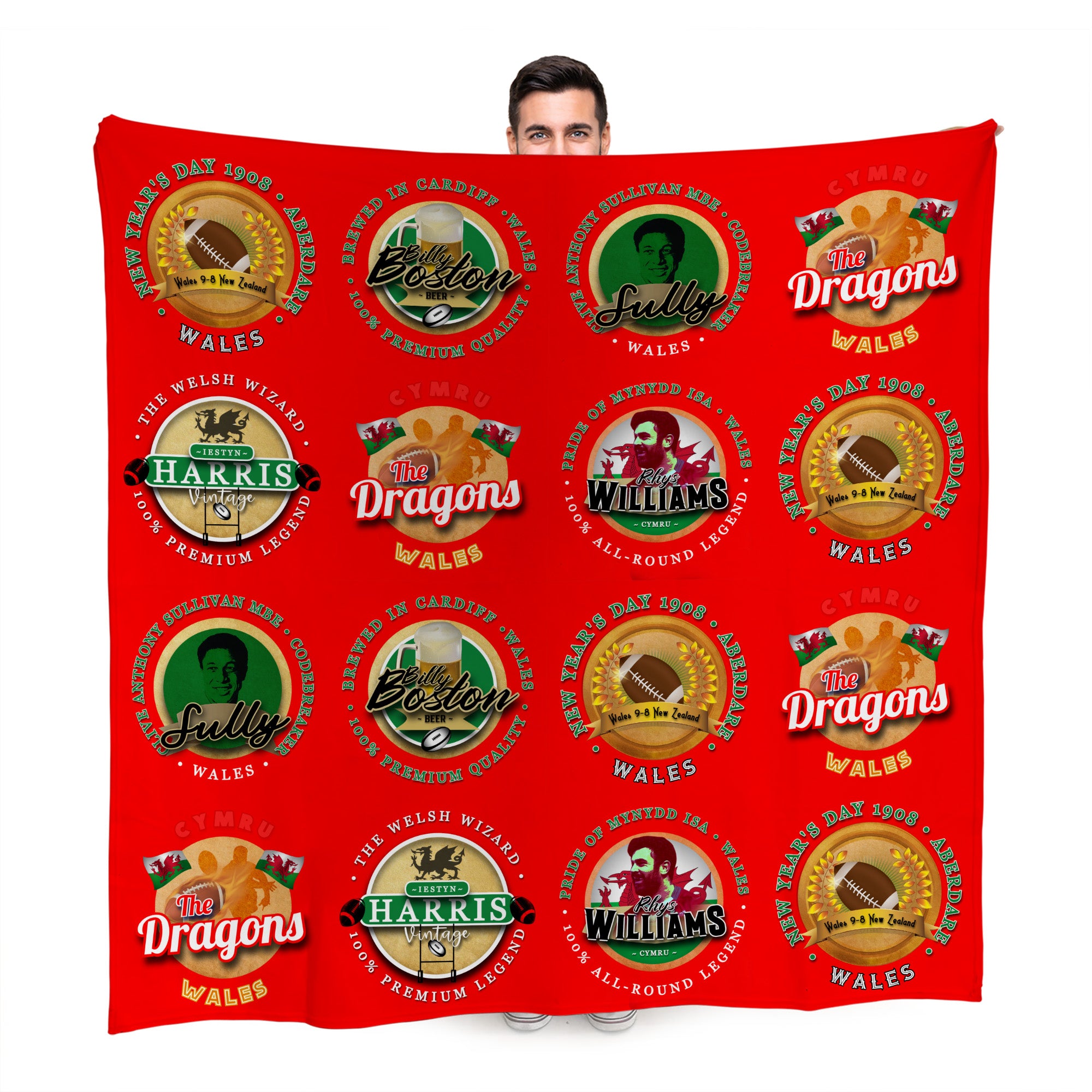 Wales Rugby League - Legend Collection - Fleece Blanket 150cm X 150cm