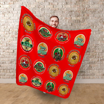 Wales Rugby Union - Legend Collection - Fleece Blanket 150cm X 150cm