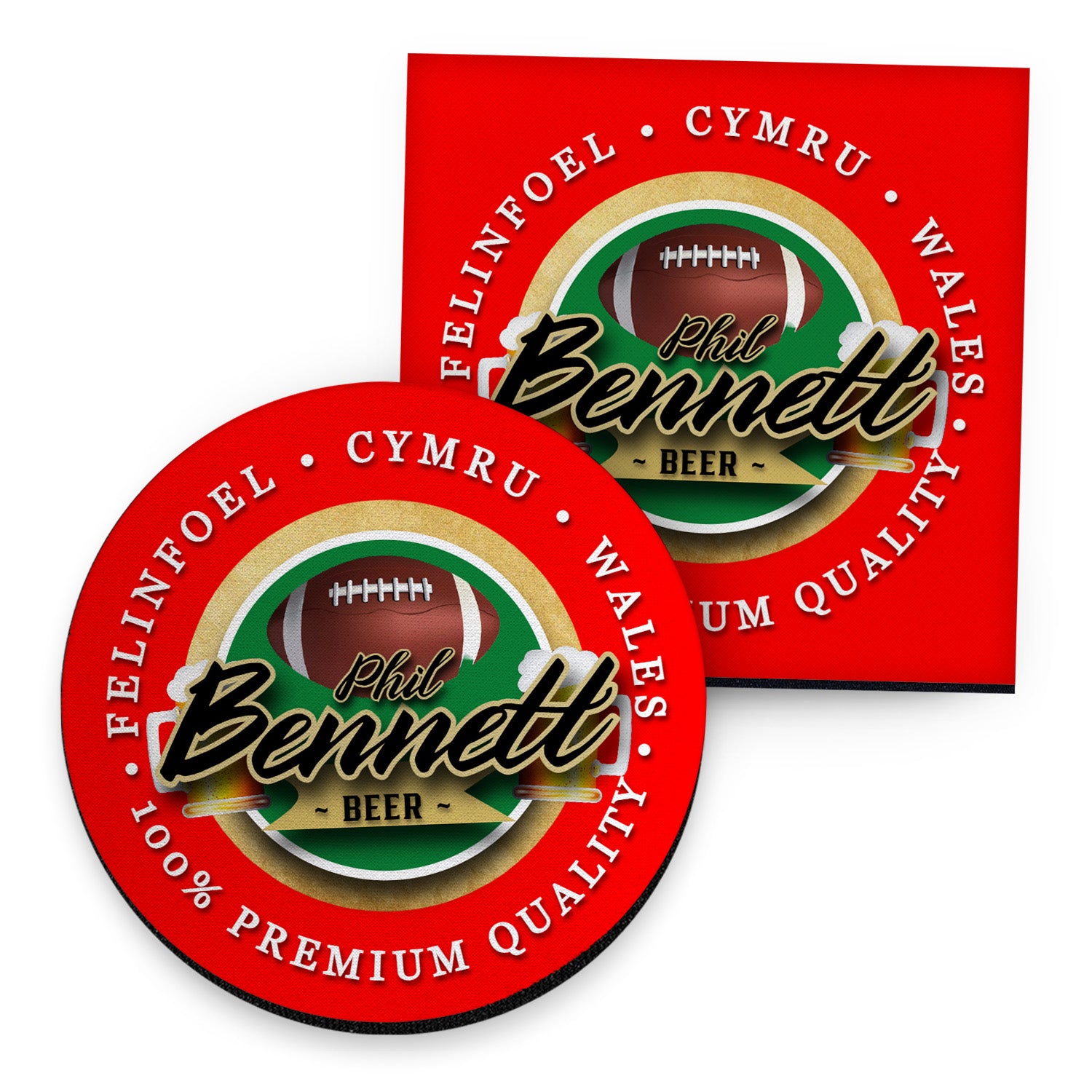 Wales Rugby Union Bennett - Coaster - Circle or Square