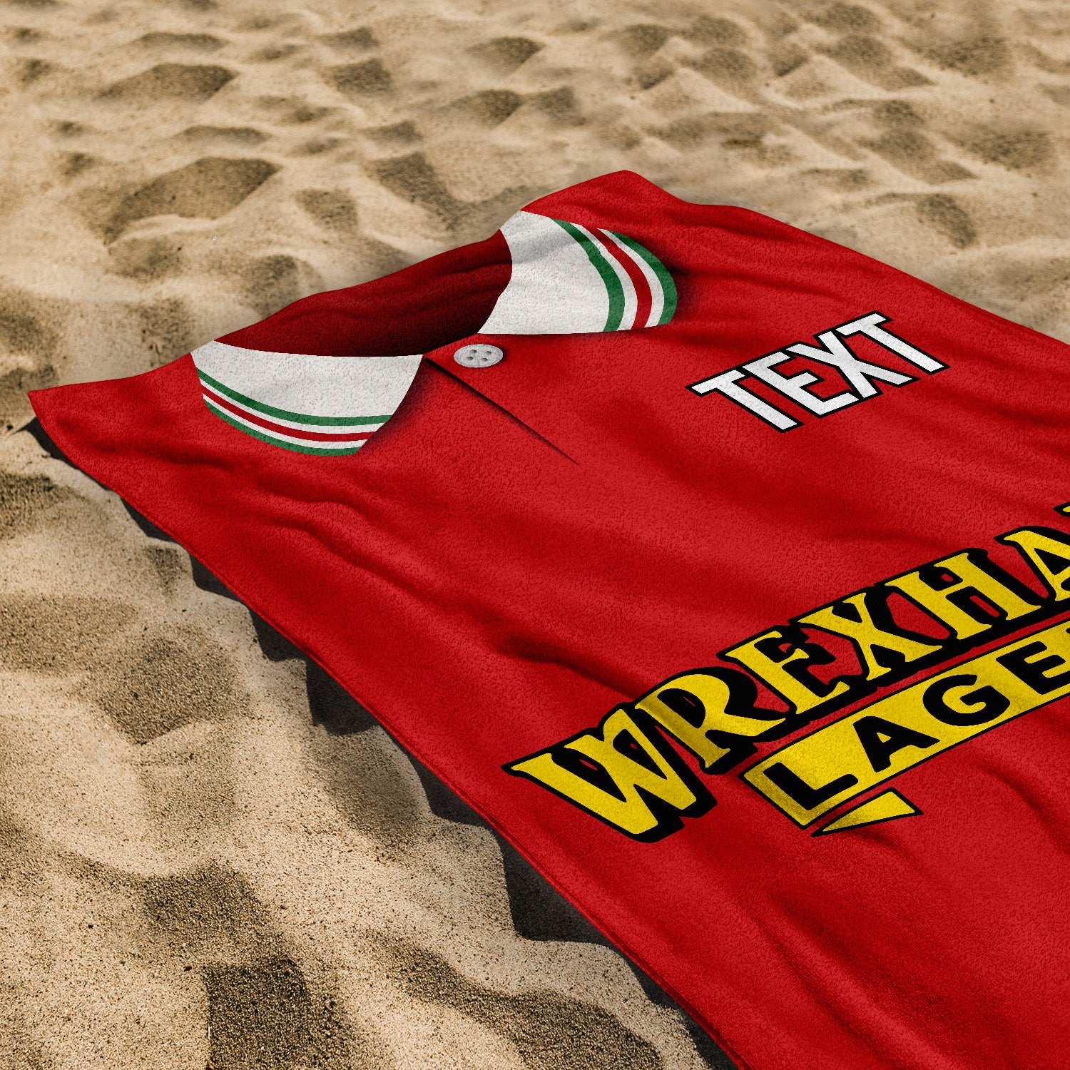 Wrexham 1997 Home Shirt - Personalised Lightweight, Microfibre Retro Beach Towel - 150cm x 75cm