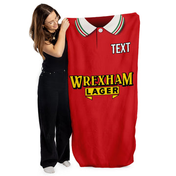 Wrexham 1997 Home Shirt - Personalised Lightweight, Microfibre Retro Beach Towel - 150cm x 75cm