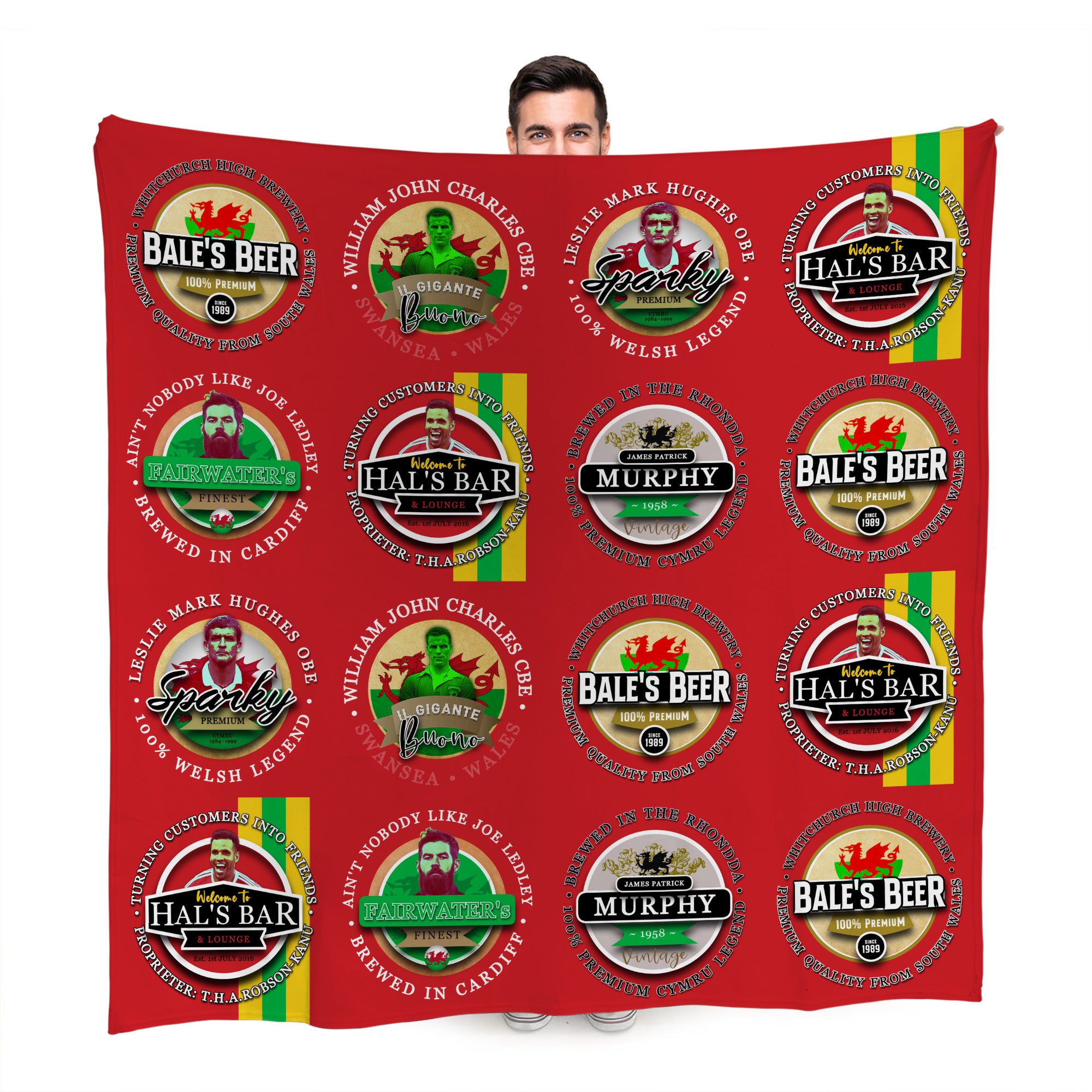 Wales - Football Legends - Fleece Blanket 150cm X 150cm