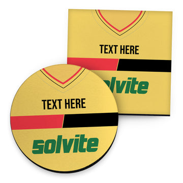 The Hornets 1986 Home Shirt - Personalised Drink Coaster - Square Or Circle
