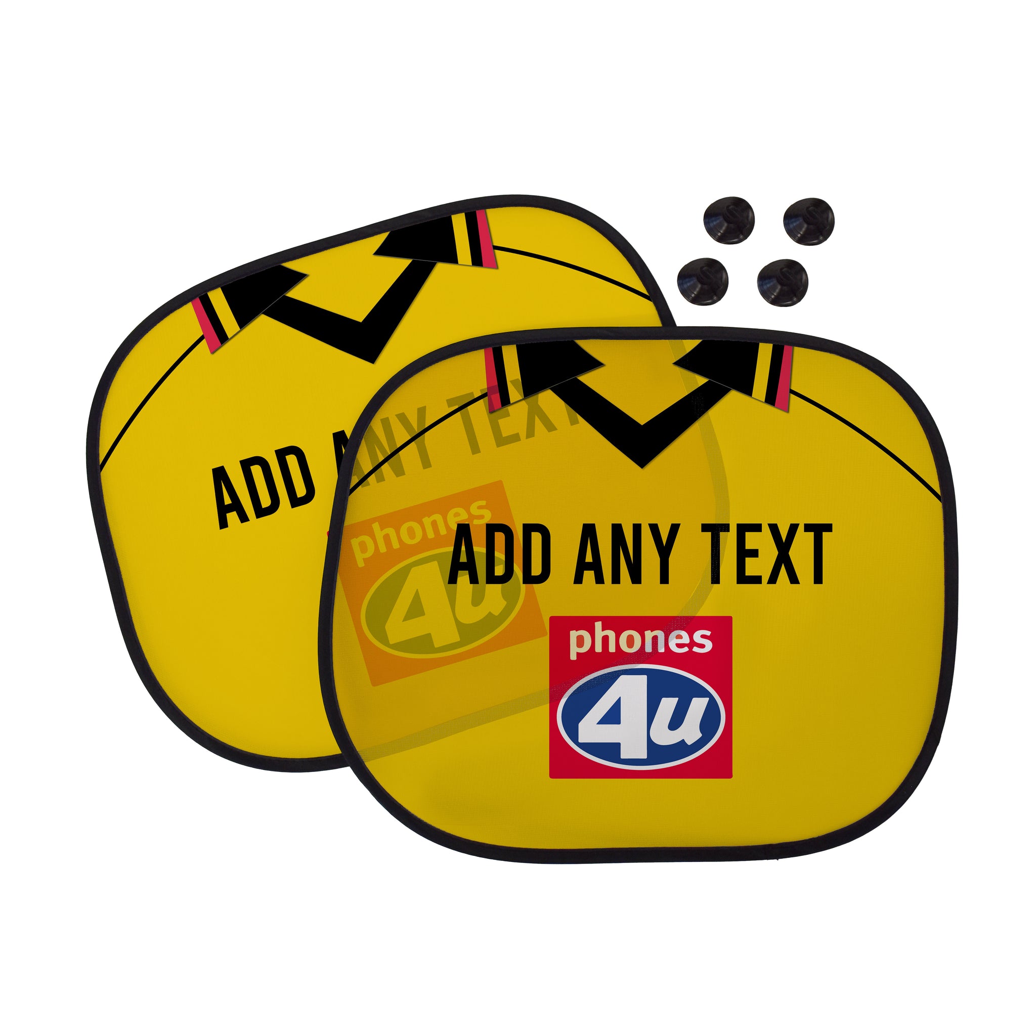 Watford 1999 Home Shirt - Personalised Retro Football Car Sun Shade - Set of 2