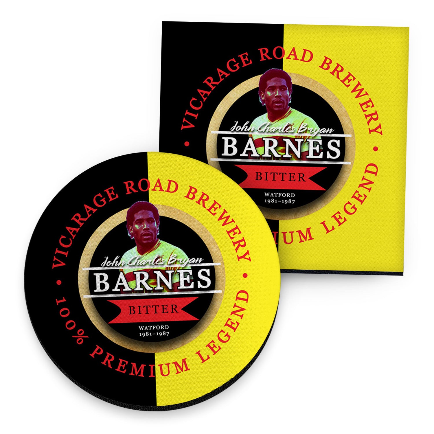 The Hornets John Barnes - Football Coaster - Square Or Circle