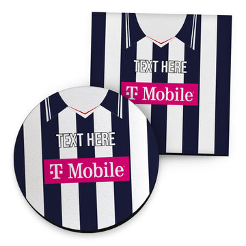 West Brom 2007 Home Shirt - Personalised Drink Coaster - Square Or Circle