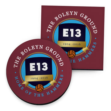 West Ham Boleyn Ground - Football Coaster - Square Or Circle