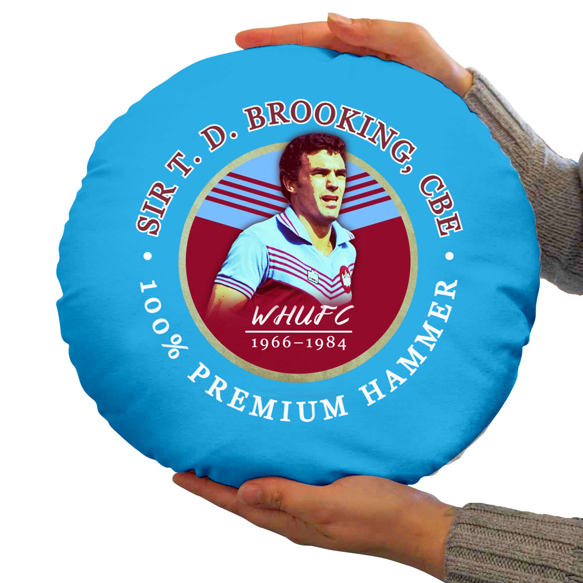 West Ham Brooking - Football Legends - Circle Cushion 14"