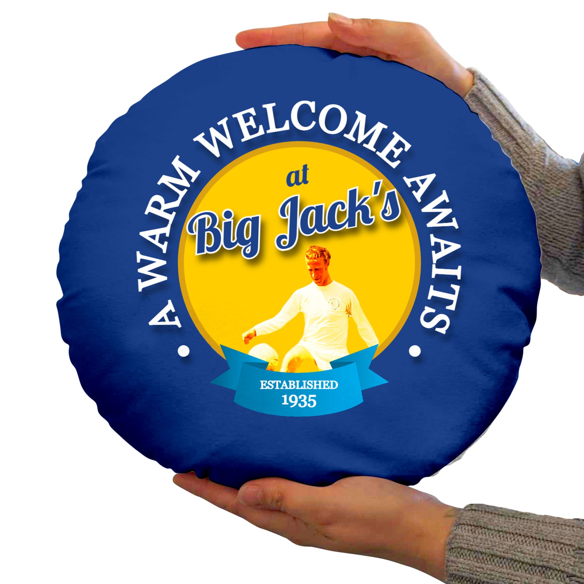 Leeds Big Jack- Football Legends - Circle Cushion 14"