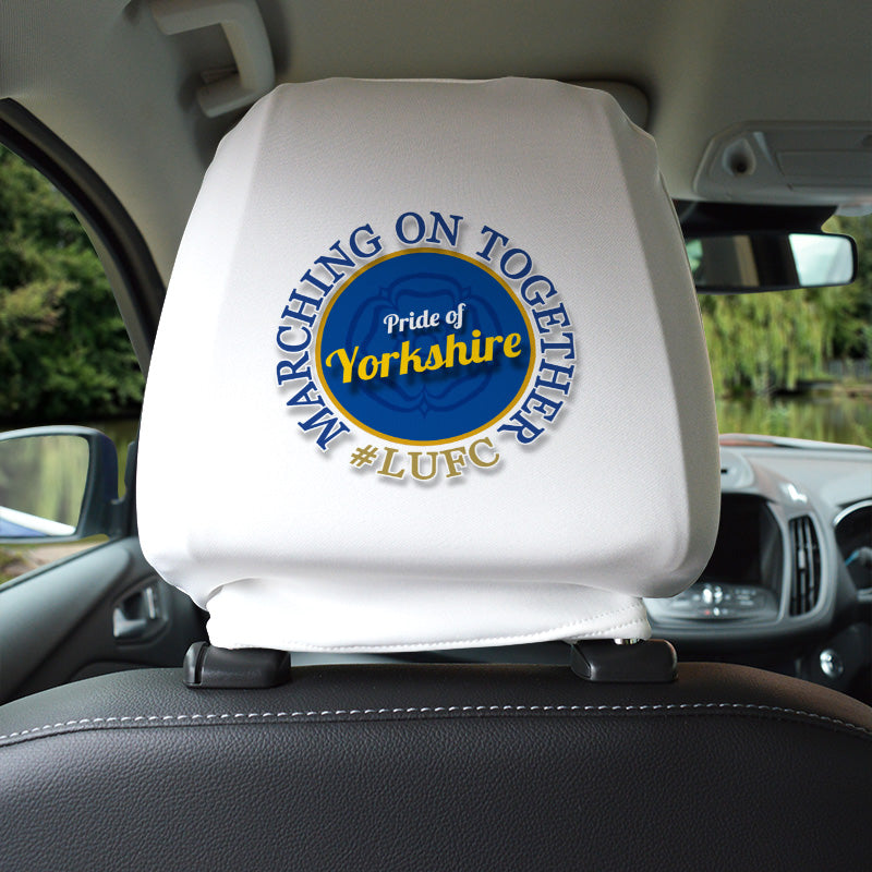 Leeds marching on together- Football Legends - Headrest Cover