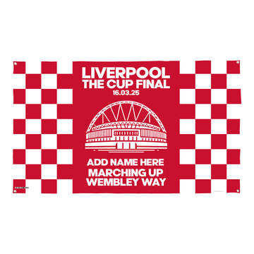 Liverpool Cup Final - Personalised Banner - Chequered - Two Sizes