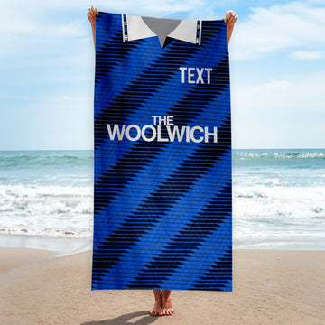 The Addicks 1991 Away Shirt - Personalised Lightweight, Microfibre Retro Beach Towel - 150cm x 75cm