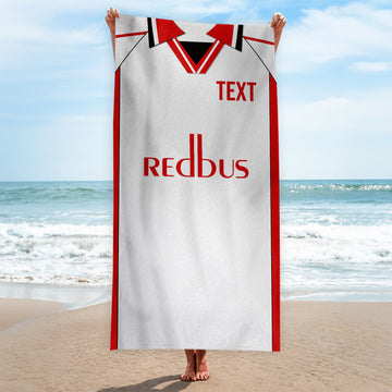 The Addicks 2000 Away Shirt - Personalised Lightweight, Microfibre Retro Beach Towel - 150cm x 75cm