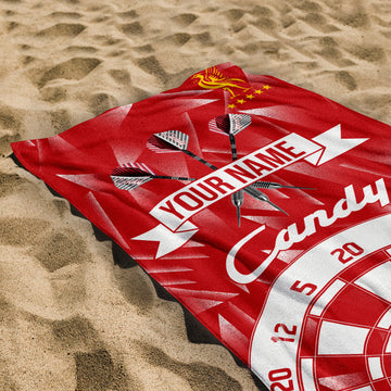 Darts Liverpool - 1989 Home - Personalised Lightweight, Microfibre Retro Beach Towel - 150cm x 75cm