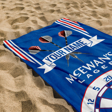 Darts Rangers - 1996 Home - Personalised Lightweight, Microfibre Retro Beach Towel - 150cm x 75cm