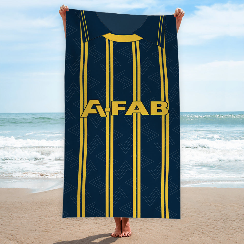 Aberdeen 1993 Away Shirt - Personalised Lightweight, Microfibre Retro Beach Towel 